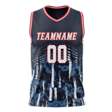 Custom Team Design Navy Blue & Blue Colors Design Sports Basketball Jersey BS00HR071820