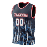 Custom Team Design Navy Blue & Blue Colors Design Sports Basketball Jersey BS00HR071820