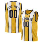 Custom Team Design Yellow & White Colors Design Sports Basketball Jersey