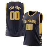 Custom Team Design Dark Purple & Yellow Colors Design Sports Basketball Jersey BS00IP022212