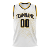 Custom Team Design White & Yellow Colors Design Sports Basketball Jersey BS00IP040212