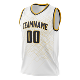 Custom Team Design White & Yellow Colors Design Sports Basketball Jersey BS00IP040212