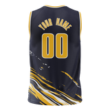 Custom Team Design Navy Blue & Yellow Colors Design Sports Basketball Jersey BS00IP051812