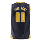 Custom Team Design Navy Blue & Yellow Colors Design Sports Basketball Jersey BS00IP061812