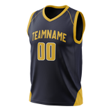 Custom Team Design Navy Blue & Yellow Colors Design Sports Basketball Jersey BS00IP061812