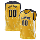 Custom Team Design Yellow & Navy Blue Colors Design Sports Basketball Jersey BS00IP071218