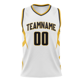 Custom Team Design White & Yellow Colors Design Sports Basketball Jersey BS00IP090212