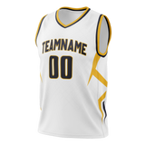 Custom Team Design White & Yellow Colors Design Sports Basketball Jersey BS00IP090212