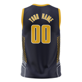 Custom Team Design Navy Blue & Yellow Colors Design Sports Basketball Jersey BS00IP101812