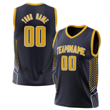 Custom Team Design Navy Blue & Yellow Colors Design Sports Basketball Jersey