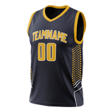 Custom Team Design Navy Blue & Yellow Colors Design Sports Basketball Jersey BS00IP101812