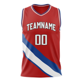 Custom Team Design Red & Blue Colors Design Sports Basketball Jersey BS00LAC030920