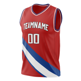 Custom Team Design Red & Blue Colors Design Sports Basketball Jersey BS00LAC030920