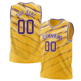 Custom Team Design Yellow & Purple Colors Design Sports Basketball Jersey BS00LAL011223