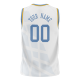 Custom Team Design White & Light Blue Colors Design Sports Basketball Jersey BS00LAL020221