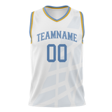 Custom Team Design White & Light Blue Colors Design Sports Basketball Jersey BS00LAL020221