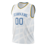 Custom Team Design White & Light Blue Colors Design Sports Basketball Jersey BS00LAL020221