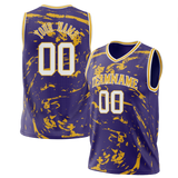 Custom Team Design Purple & Yellow Colors Design Sports Basketball Jersey