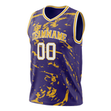 Custom Team Design Purple & Yellow Colors Design Sports Basketball Jersey BS00LAL032312