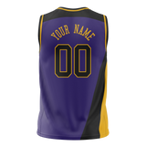 Custom Team Design Purple & Yellow Colors Design Sports Basketball Jersey BS00LAL042312