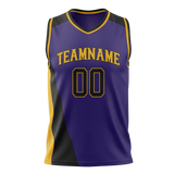 Custom Team Design Purple & Yellow Colors Design Sports Basketball Jersey BS00LAL042312