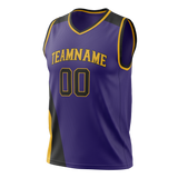 Custom Team Design Purple & Yellow Colors Design Sports Basketball Jersey BS00LAL042312