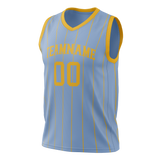 Custom Team Design Light Blue & Yellow Colors Design Sports Basketball Jersey BS00LAL052112