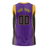 Custom Team Design Purple & Yellow Colors Design Sports Basketball Jersey BS00LAL062312