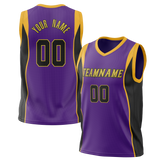 Custom Team Design Purple & Yellow Colors Design Sports Basketball Jersey BS00LAL062312