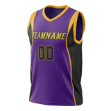 Custom Team Design Purple & Yellow Colors Design Sports Basketball Jersey BS00LAL062312