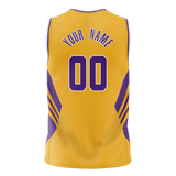 Custom Team Design Yellow & Purple Colors Design Sports Basketball Jersey BS00LAL071223