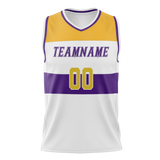 Custom Team Design White & Yellow Colors Design Sports Basketball Jersey BS00LAL080212