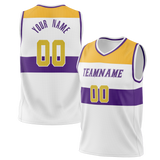 Custom Team Design White & Yellow Colors Design Sports Basketball Jersey BS00LAL080212