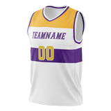 Custom Team Design White & Yellow Colors Design Sports Basketball Jersey BS00LAL080212