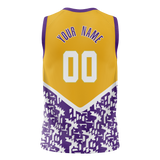 Custom Team Design Yellow & Purple Colors Design Sports Basketball Jersey BS00LAL101223