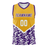 Custom Team Design Yellow & Purple Colors Design Sports Basketball Jersey BS00LAL101223