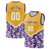 Custom Team Design Yellow & Purple Colors Design Sports Basketball Jersey