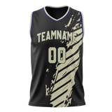 Custom Team Design Black & Cream Colors Design Sports Basketball Jersey BS00MB040105