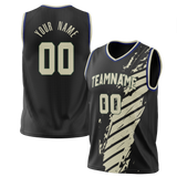 Custom Team Design Black & Cream Colors Design Sports Basketball Jersey BS00MB040105