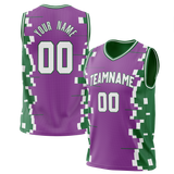 Custom Team Design Light Purple & Kelly Green Colors Design Sports Basketball Jersey