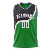 Custom Team Design Green & White Colors Design Sports Basketball Jersey BS00MB091402