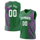 Custom Team Design Kelly Green & Light Purple Colors Design Sports Basketball Jersey BS00MB101524