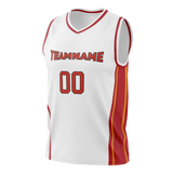 Custom Team Design White & Red Colors Design Sports Basketball Jersey BS00MH030209