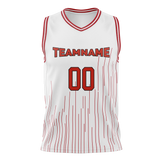 Custom Team Design White & Red Colors Design Sports Basketball Jersey BS00MH090209