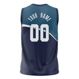 Custom Team Design Navy Blue & Light Blue Colors Design Sports Basketball Jersey BS00MT021821