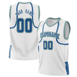 Custom Team Design White & Blue Colors Design Sports Basketball Jersey