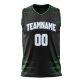 Custom Team Design Black & Kelly Green Colors Design Sports Basketball Jersey BS00MT040115