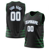 Custom Team Design Black & Kelly Green Colors Design Sports Basketball Jersey