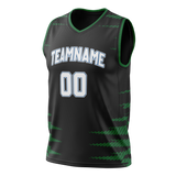 Custom Team Design Black & Kelly Green Colors Design Sports Basketball Jersey BS00MT040115