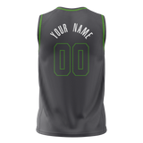 Custom Team Design Gray & Green Colors Design Sports Basketball Jersey BS00MT050314